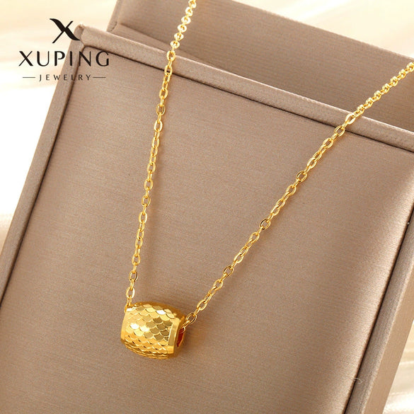 Wholesale Jewelry Retro Style Alloy Honeycomb Bow Geometric Ochain Pendant Necklace For Women With 5D Craft And Electroplating