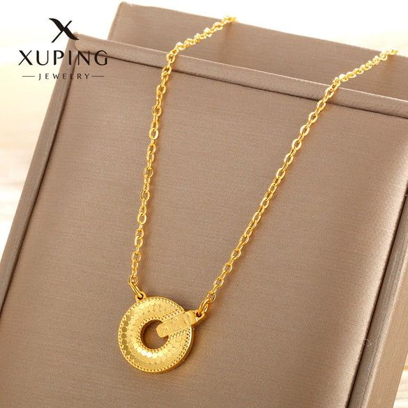 Wholesale Jewelry Retro Style Alloy Honeycomb Bow Geometric Ochain Pendant Necklace For Women With 5D Craft And Electroplating