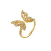 Wholesale Jewelry Retro Style Butterfly Copper Diamond Ring For Women