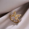 Wholesale Jewelry Retro Style Butterfly Copper Diamond Ring For Women