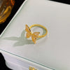 Wholesale Jewelry Retro Style Butterfly Copper Diamond Ring For Women