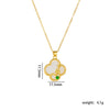 Wholesale Jewelry Retro Style Copper Electroplated Ochain Mixed Gem Inlay Safety Lock Clover Pendant Clavicle Chain For Women