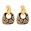 Wholesale Jewelry Retro Style Copper Geometric Dripping Oil Leopard Print Earrings For Women
