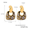 Wholesale Jewelry Retro Style Copper Geometric Dripping Oil Leopard Print Earrings For Women