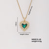 Wholesale Jewelry Retro Style Copper Inlaid Zircon Heart Pendant Ochain Necklace For Female
