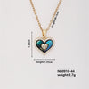 Wholesale Jewelry Retro Style Copper Inlaid Zircon Heart Pendant Ochain Necklace For Female