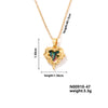Wholesale Jewelry Retro Style Copper Inlaid Zircon Heart Pendant Ochain Necklace For Female