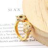 Wholesale Jewelry Retro Style Doubleheaded Leopard Open Bracelet Ring Set Made Of Environmental Protection Copper With Microinlaid Zircon And Electroplating Treatment
