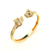 Wholesale Jewelry Retro Style Doubleheaded Leopard Open Bracelet Ring Set Made Of Environmental Protection Copper With Microinlaid Zircon And Electroplating Treatment