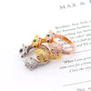 Wholesale Jewelry Retro Style Doubleheaded Leopard Open Bracelet Ring Set Made Of Environmental Protection Copper With Microinlaid Zircon And Electroplating Treatment