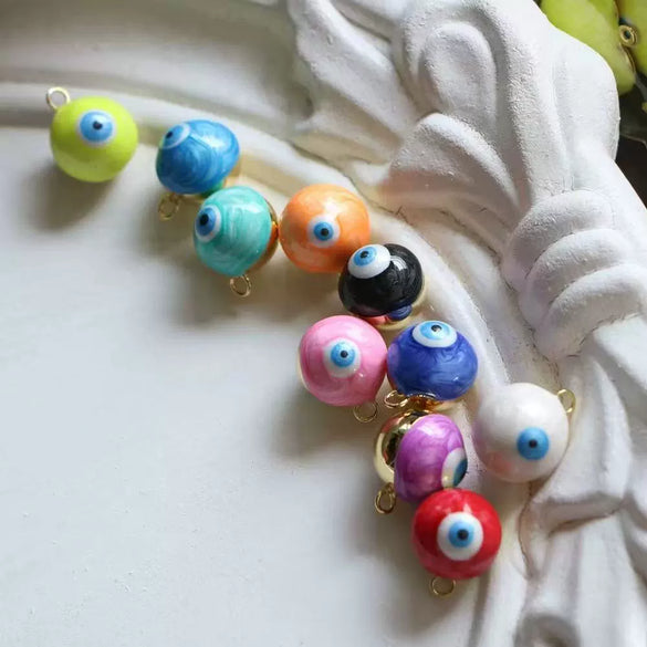 Wholesale Jewelry Retro Style Eye Pattern Copper Oil Dripping Electroplated Pendant Necklace Bracelet Accessory