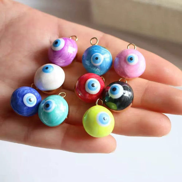 Wholesale Jewelry Retro Style Eye Pattern Copper Oil Dripping Electroplated Pendant Necklace Bracelet Accessory