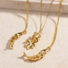 Wholesale Jewelry Retro Style Fish Koi Copper Zirconia Electroplating Pendant Necklace For Women