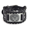 Wholesale Jewelry Retro Style Fivepointed Star Alloy And Cowhide Bracelet For Men Electroplated