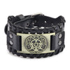 Wholesale Jewelry Retro Style Fivepointed Star Alloy And Cowhide Bracelet For Men Electroplated