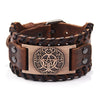 Wholesale Jewelry Retro Style Fivepointed Star Alloy And Cowhide Bracelet For Men Electroplated
