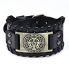 Wholesale Jewelry Retro Style Fivepointed Star Alloy And Cowhide Bracelet For Men Electroplated