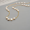 Wholesale Jewelry Retro Style Freshwater Pearl Titanium Steel Cross Chain Necklace For Women