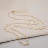 Wholesale Jewelry Retro Style Freshwater Pearl Titanium Steel Cross Chain Necklace For Women