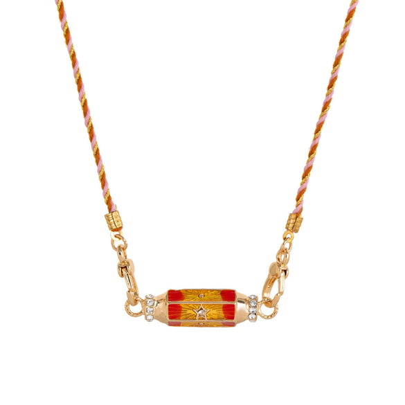 Wholesale Jewelry Retro Style Geometric Copper Cotton Rope Pendant Necklace With Evil Eye Charm