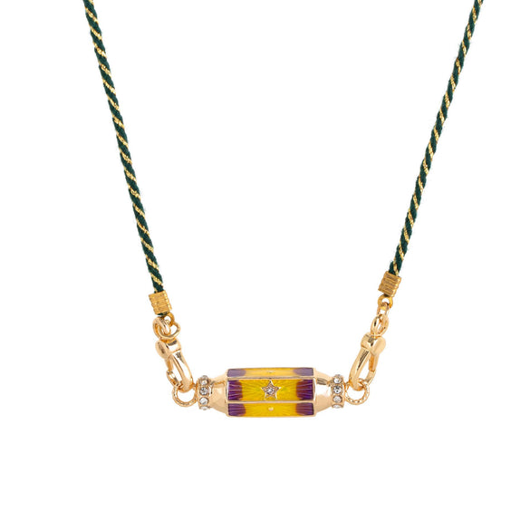 Wholesale Jewelry Retro Style Geometric Copper Cotton Rope Pendant Necklace With Evil Eye Charm