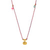 Wholesale Jewelry Retro Style Geometric Copper Cotton Rope Pendant Necklace With Evil Eye Charm
