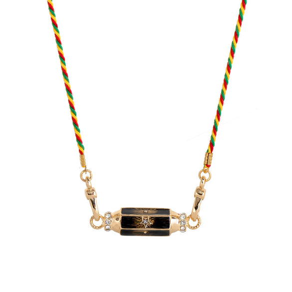 Wholesale Jewelry Retro Style Geometric Copper Cotton Rope Pendant Necklace With Evil Eye Charm