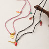 Wholesale Jewelry Retro Style Geometric Copper Cotton Rope Pendant Necklace With Evil Eye Charm