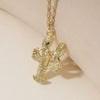 Wholesale Jewelry Retro Style Geometric Copper Real Gold Plated Lobster Pendant Necklace For Women