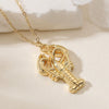 Wholesale Jewelry Retro Style Geometric Copper Real Gold Plated Lobster Pendant Necklace For Women