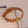 Wholesale Jewelry Retro Style Geometric Leather Strap Copper Electroplated Bracelet With Letters Love Pattern