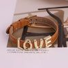 Wholesale Jewelry Retro Style Geometric Leather Strap Copper Electroplated Bracelet With Letters Love Pattern