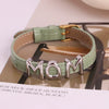 Wholesale Jewelry Retro Style Geometric Leather Strap Copper Electroplated Bracelet With Letters Love Pattern