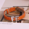 Wholesale Jewelry Retro Style Geometric Leather Strap Copper Electroplated Bracelet With Letters Love Pattern