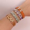 Wholesale Jewelry Retro Style Geometric Leather Strap Copper Electroplated Bracelet With Letters Love Pattern