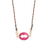 Wholesale Jewelry Retro Style Geometric Love Heart Lip Titanium Steel Pendant Gold Plated Ochain Clavicle Chain