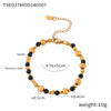 Wholesale Jewelry Retro Style Geometric Multilayer Chain Stitching Agate Stone Beaded 316L Stainless Steel Electroplated