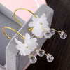 Wholesale Jewelry Retro Style Geometric Plastic And Resin Earrings Inlaid With Crystal Flowers