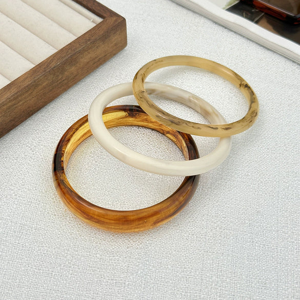 Wholesale Jewelry Retro Style Geometric Resin Handmade Halo Gradient Bracelet For Women