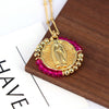Wholesale Jewelry Retro Style Geometric Round Pendant Necklace Copper Titanium Steel Electroplating Ball Chain