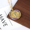 Wholesale Jewelry Retro Style Geometric Round Pendant Necklace Copper Titanium Steel Electroplating Ball Chain