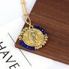 Wholesale Jewelry Retro Style Geometric Round Pendant Necklace Copper Titanium Steel Electroplating Ball Chain