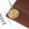 Wholesale Jewelry Retro Style Geometric Round Pendant Necklace Copper Titanium Steel Electroplating Ball Chain