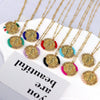 Wholesale Jewelry Retro Style Geometric Round Pendant Necklace Copper Titanium Steel Electroplating Ball Chain