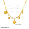 Wholesale Jewelry Retro Style Geometric Stainless Steel Chain With Gold Bead And Moon Pattern Sun Pendant