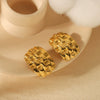 Wholesale Jewelry Retro Style Geometric Stainless Steel Electroplated Earrings For Women