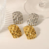 Wholesale Jewelry Retro Style Geometric Stainless Steel Electroplated Earrings For Women