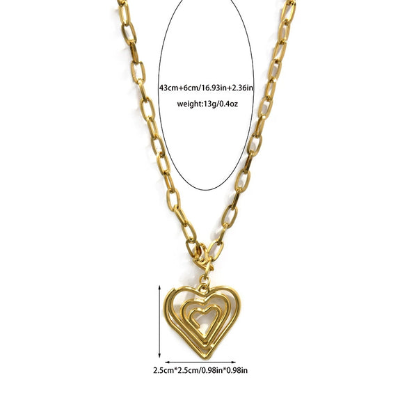 Wholesale Jewelry Retro Style Geometric Stainless Steel Electroplated Pendant Necklace