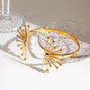 Wholesale Jewelry Retro Style Geometric Stainless Steel Flower Electroplated Bracelet Arm Ring