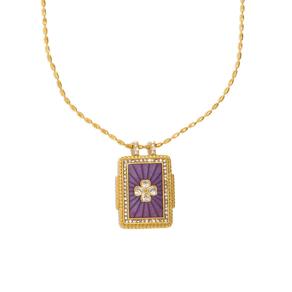 Wholesale Jewelry Retro Style Geometric Stainless Steel 18K Gold Plated Necklace